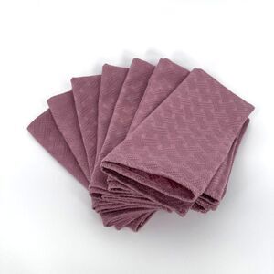 Textured Pink Cloth Napkins Set of 7 Cottage Core Shabby Chic Pretty Table Decor